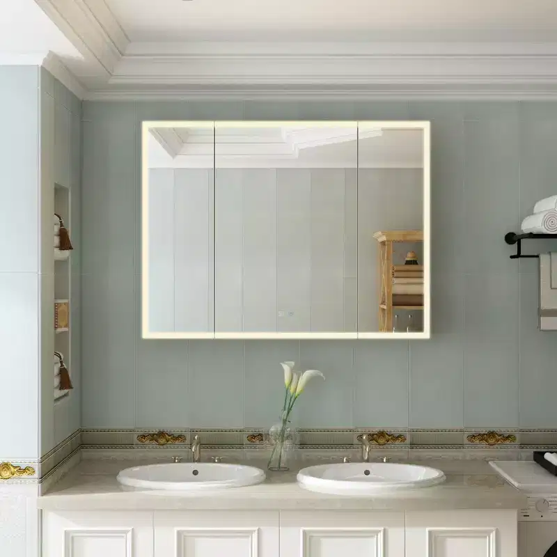 LED Lighted Medicine Cabinet with Defogging Function, Ample Storage & Adjustable Lighting, Elevate Bathroom Style