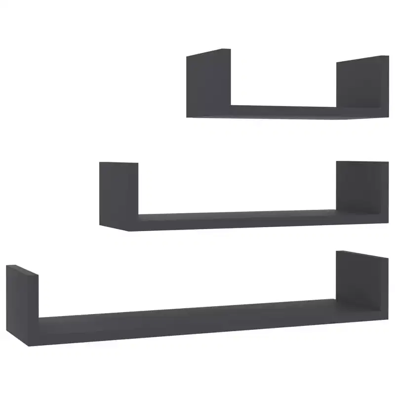 Shelf Black Engineered wood Large Wall-mounted