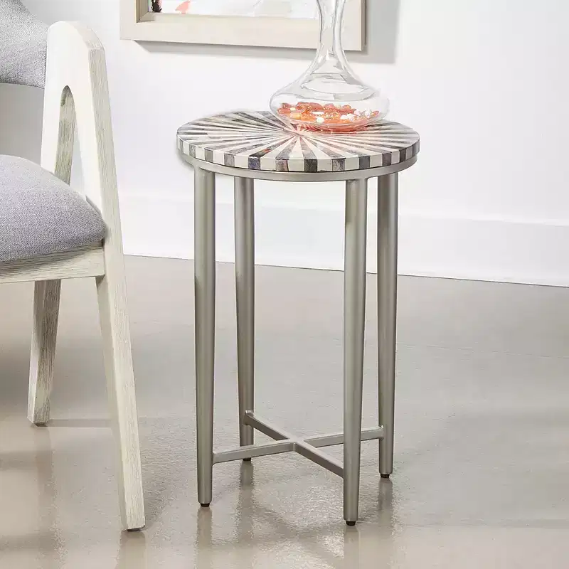Modern Iron Round Accent Table 14