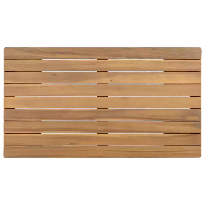 Christopher Knight Home Muhin Modern 3 Piece Acacia Patio Seating Set with Cushion and Rectangular Slatted Table