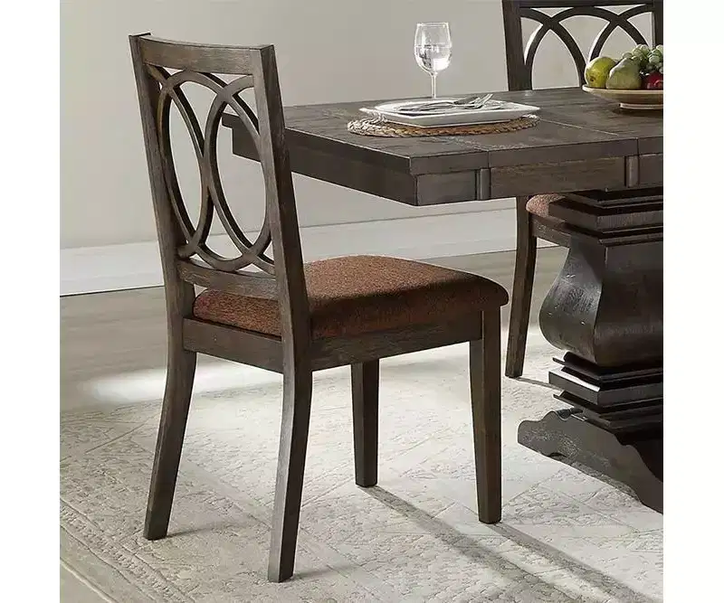 Set of 2 19" Jameson Dining Chairs Brown Fabric/Espresso - Acme Furniture: Upholstered, Traditional Design, Wood Frame
