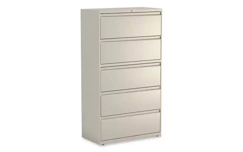 Lateral File, 5 Legal/Letter/A4/A5-Size File Drawers, Putty, 36 x 18.63 x 67.63