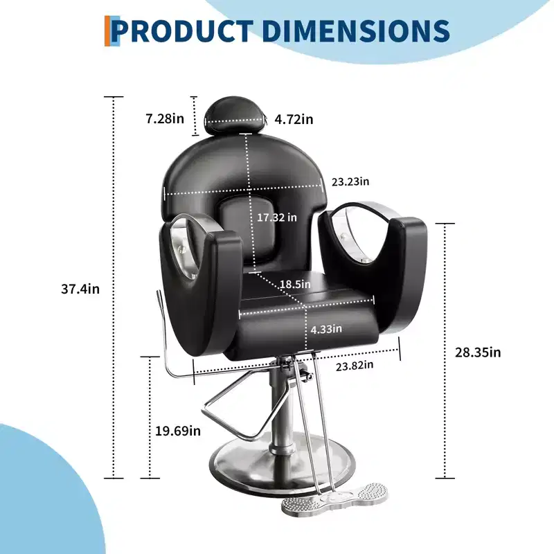 Garvee Professional Barber Chair Reclining, Beauty Salon Chair gamming chair for Barbershop&Home, 360 Swivel Salon Chair for Hair Stylist