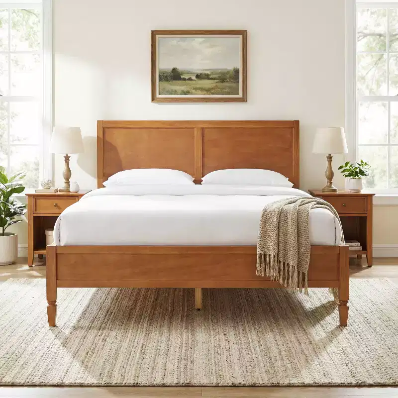 Queen/King Size Platform Bed Frame with Classic Panel Headboard - ModernLuxe