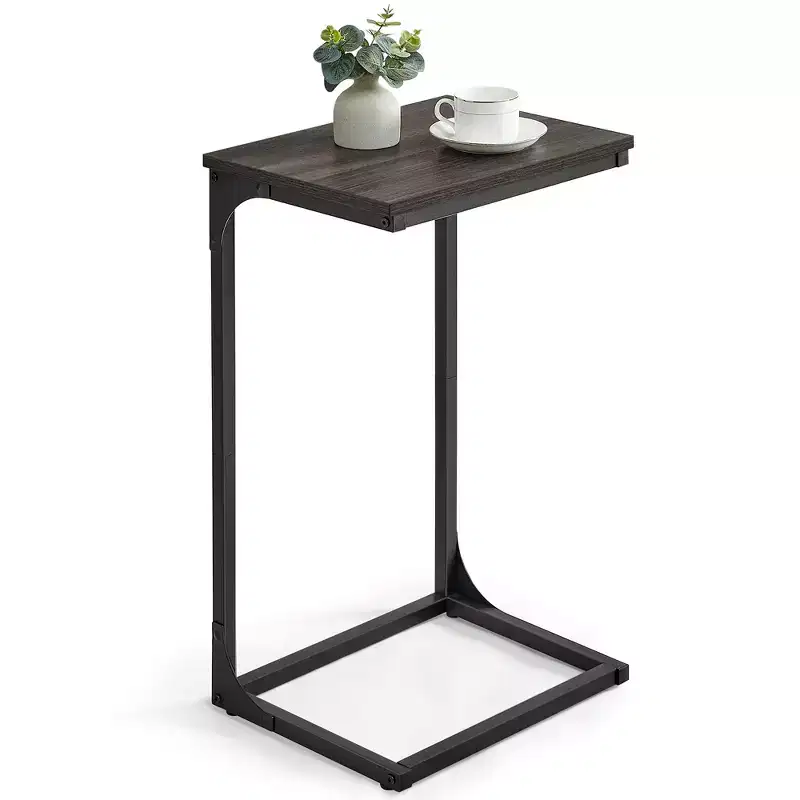 VASAGLE C-Shaped End Table Side Table Couch Table Small TV Tray Table for Living Room Bedroom