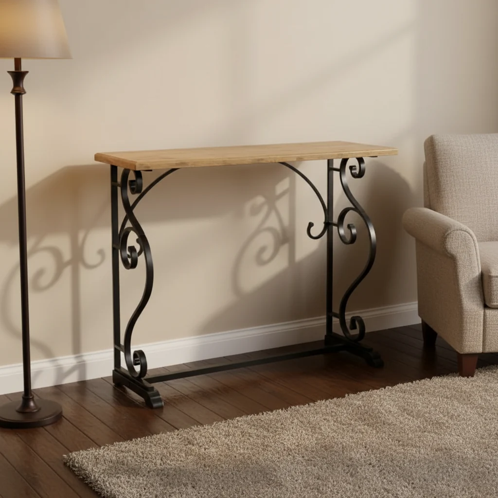Rectangle Wood Console Table – 13x36x30, Black