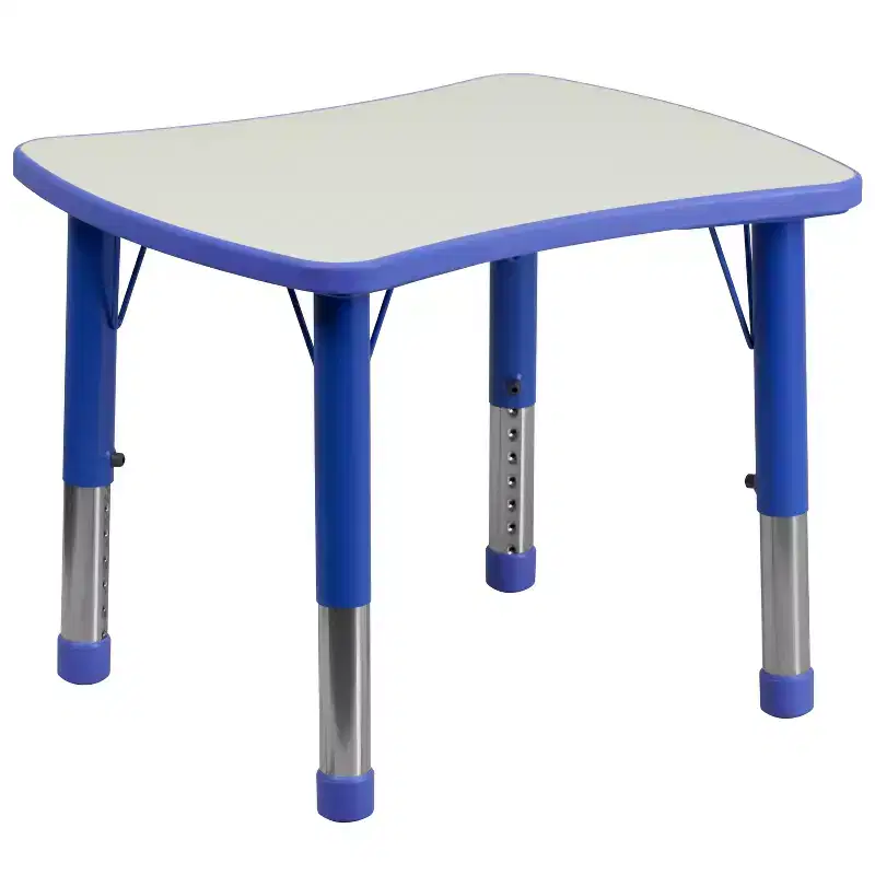 Flash Furniture 21.875W x 26.625L Rectangular Plastic Height Adjustable Activity Table