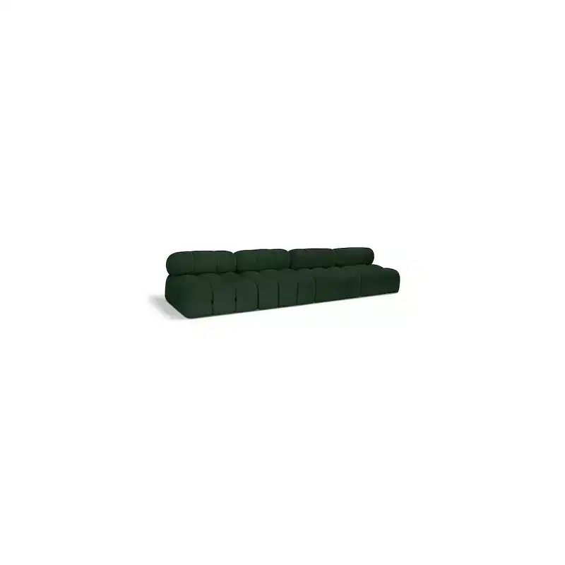 Ames Green Boucle Fabric Modular Sofa