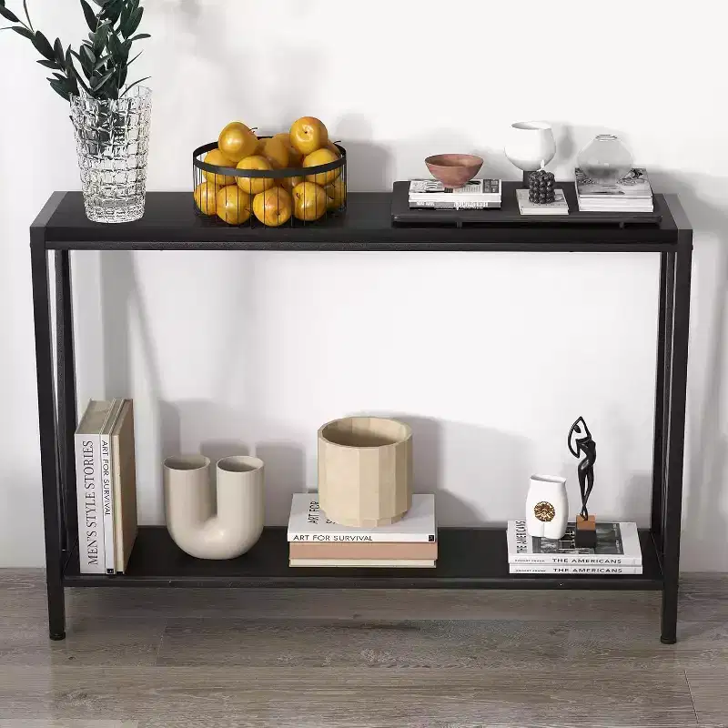 Console table,43 inch 2-story entrance table,narrow sofa table with storage space,for living room,hallway and foyer