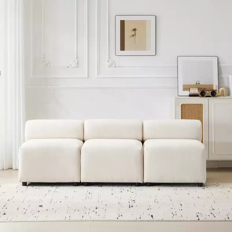 Christopher Knight Home Fermin 78 Modern Modular 3 Seater Sectional Sofa with Rround Back