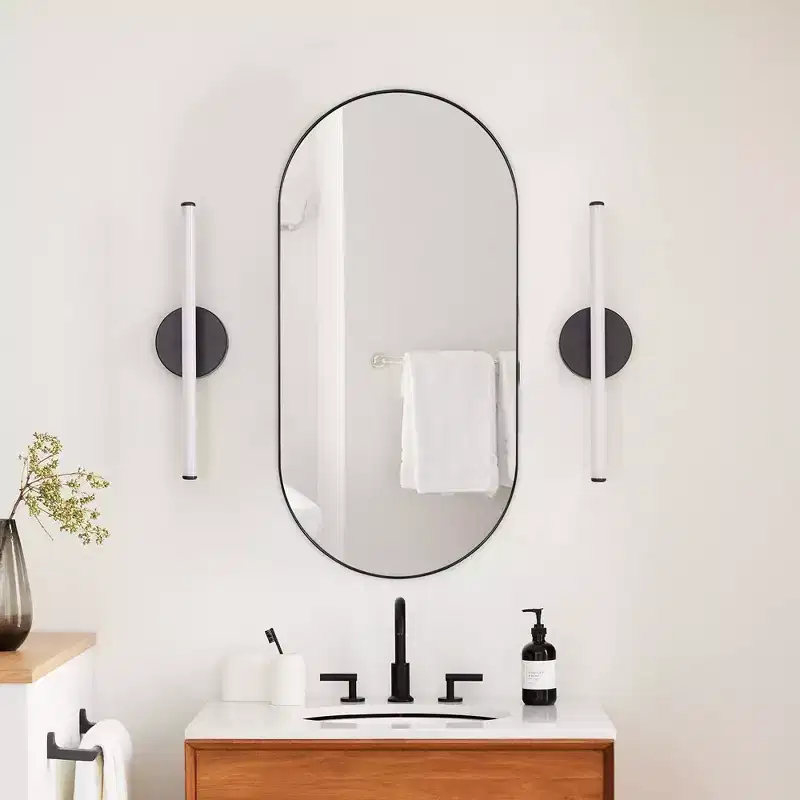 TEHOME Daisy-Mai Oval Pill Shape Metal Framed Recessed Medicine Cabinet with Mirror