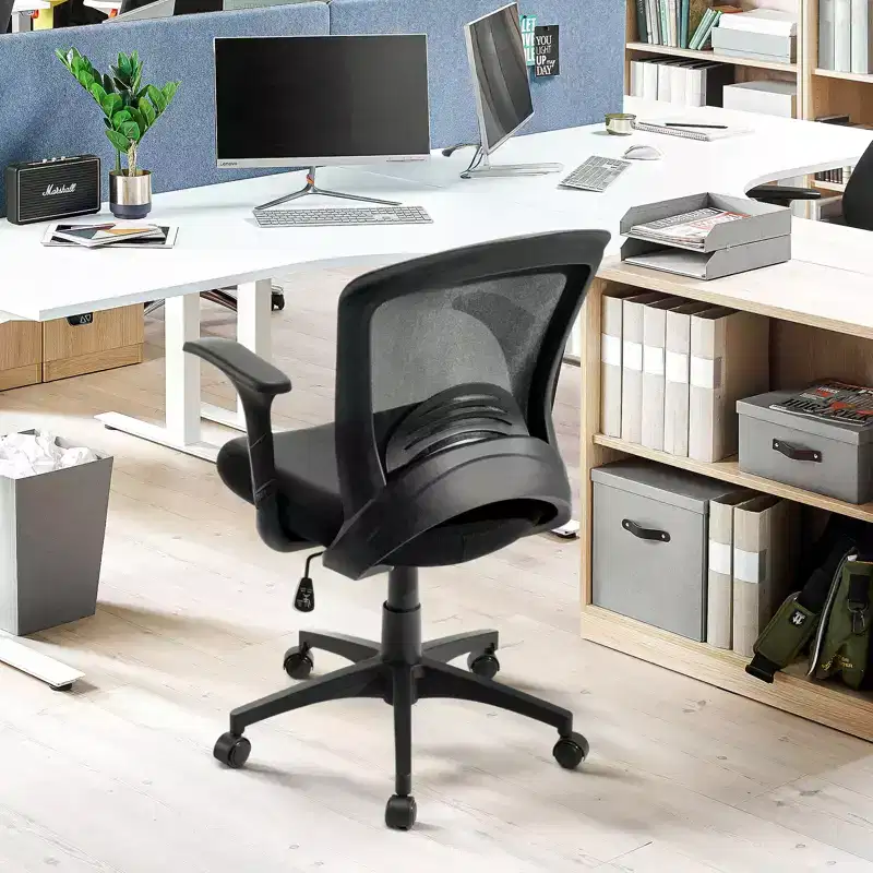 Ergonomic Mesh Office Chair 330 lb Capacity Computer Desk Chair with Built-In Lumbar Support High-Density Foam Seat Five-Star Base