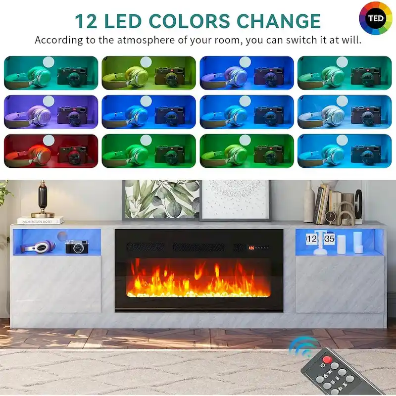 79 Fireplace TV Stand with 36 Electric Fireplace