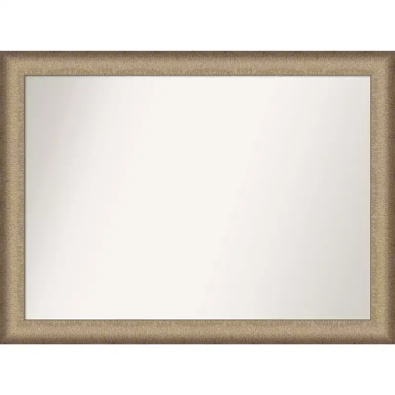 43" x 32" Non-Beveled Elegant Brushed Bronze Wall Mirror : Polystyrene Frame, Includes Mount Hardware