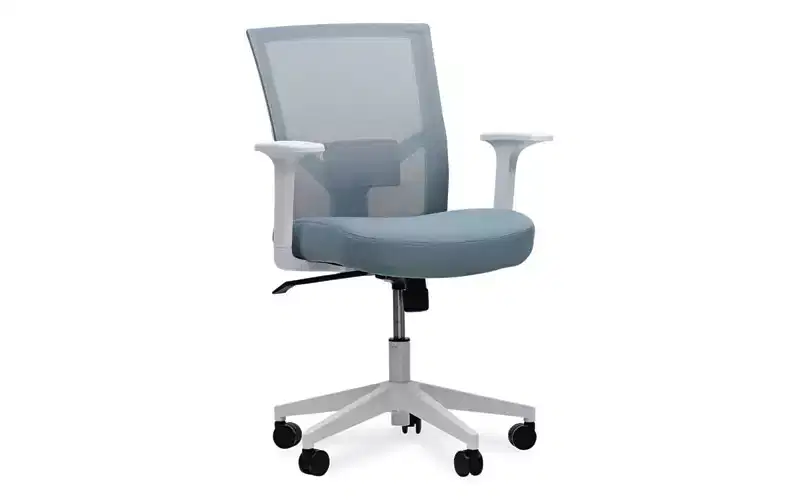 Mesh Back Fabric Task Chair, Supports Up to 275 lb, 17.32 to 21.1 Seat Height, Seafoam Blue Seat/Back