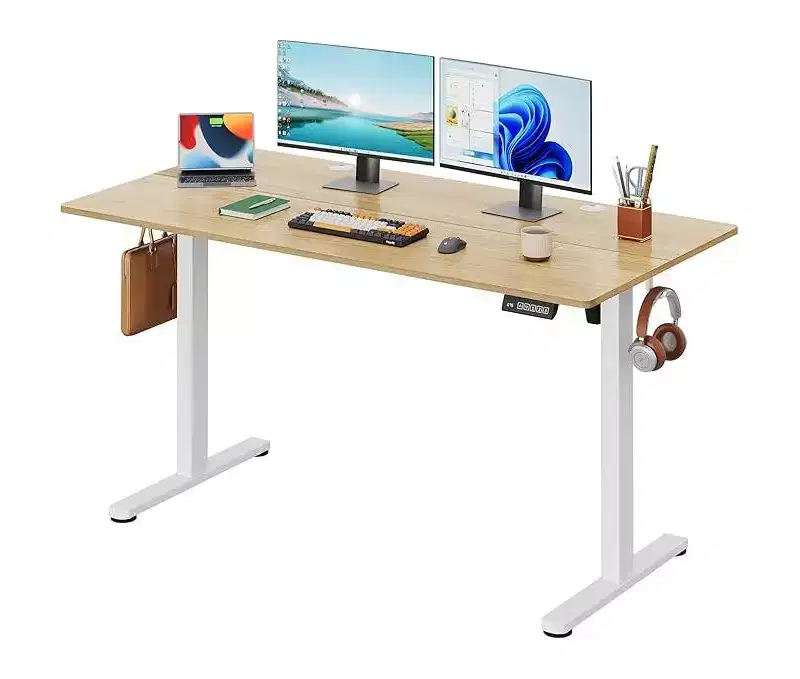 GALAXHERO 55 x 28 Inch Electric Standing Desk, Adjustable Height Sit-to-Stand Desk with 3 Memory Presets, Ergonomic Computer Desk for Home Office