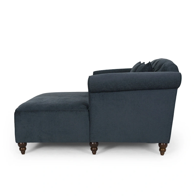 66 Upholstered Loveseat Chaise Lounge Chair with Birch Legs