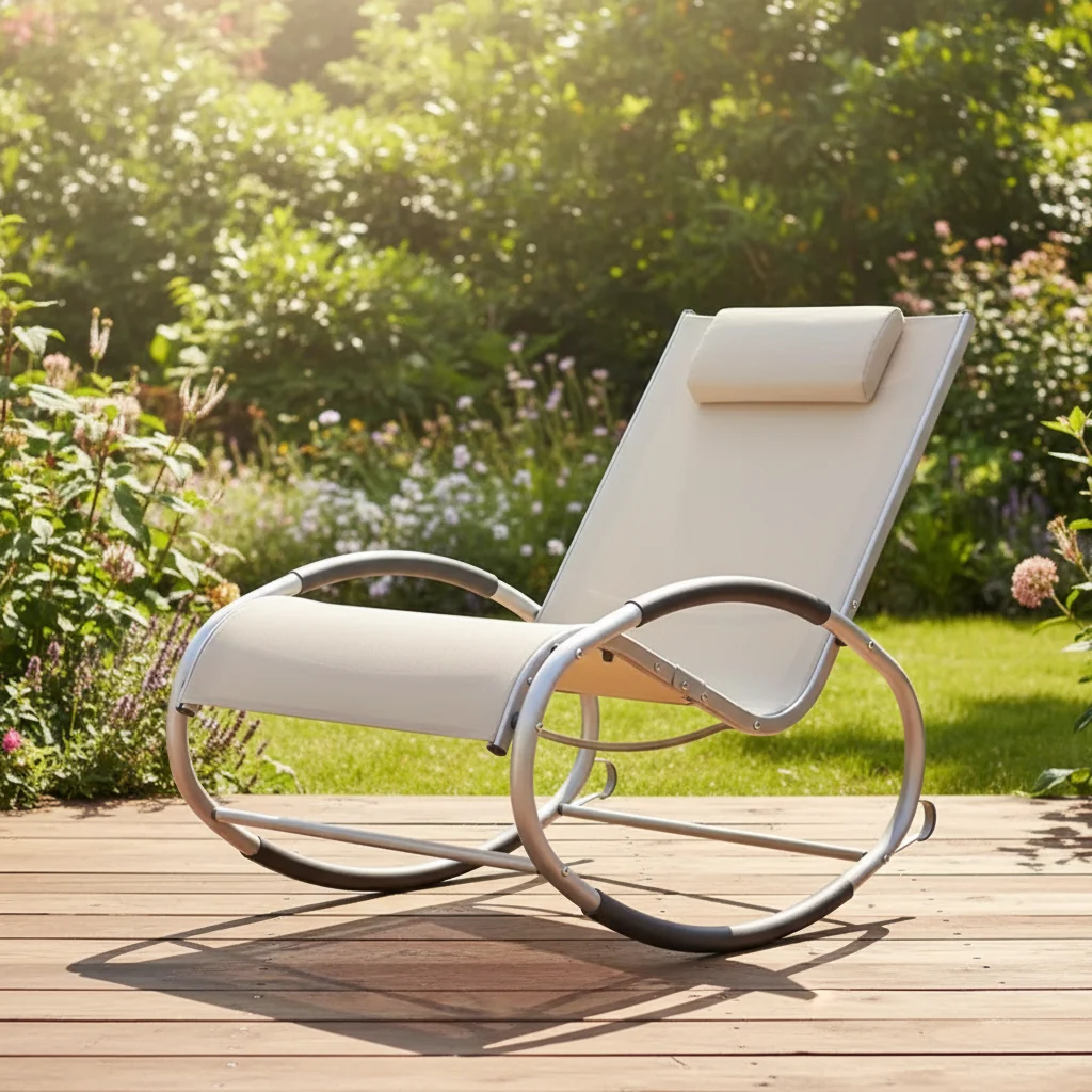 Modern Rocking Chair for Indoor and Outdoor Use, All-Weather Ergonomic Rocker, Lightweight and Portable