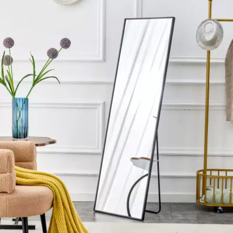 Aluminum Alloy Metal Frame Wall-mounted Full-length Mirror, Bathroom Vanity Mirror, Bedroom Porch, Decorative Mirror, Clothing Store