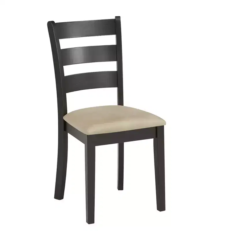 Kensington Black Wood Beige Microfiber Ladder Back Dining Chairs (Set of 2) - Black/Beige - iNSPIREQ