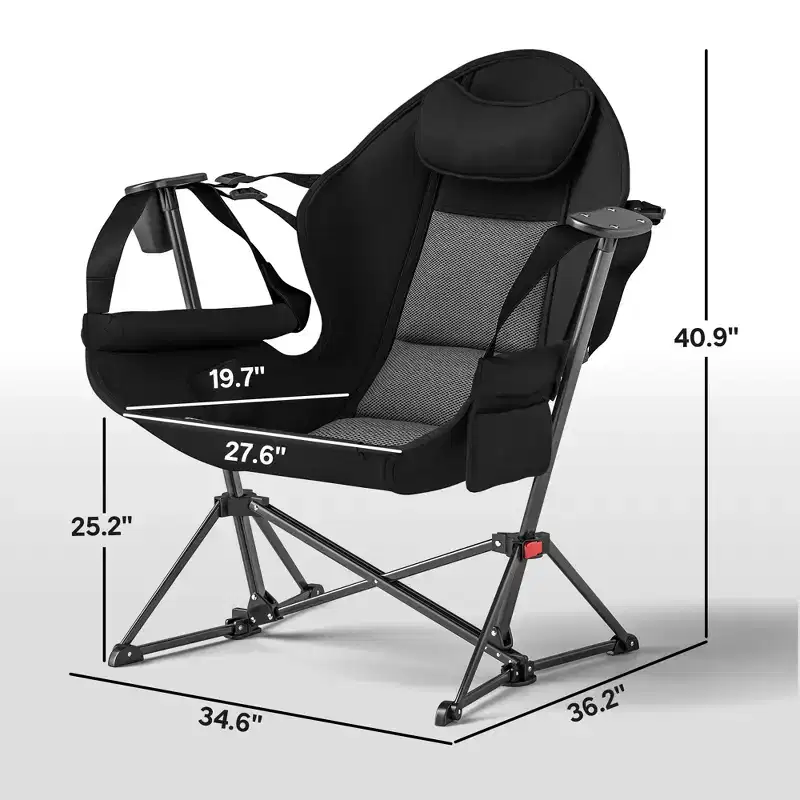 Hammock Camping Chair of , Adjustable Back Swinging Hammock Chair with Cup Holder and Padded Seat