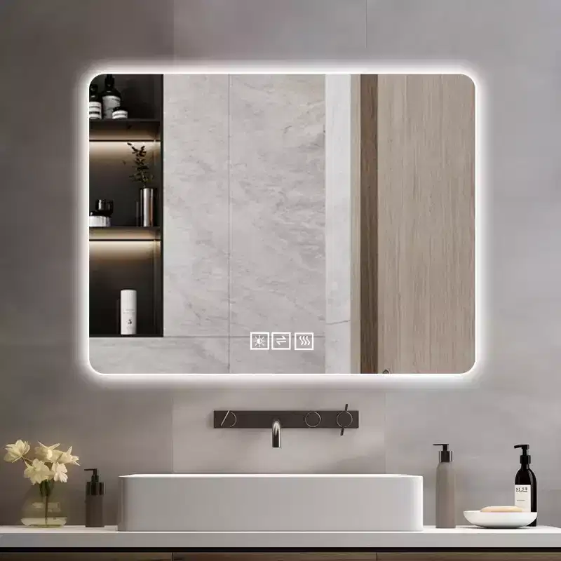 LED Bathroom Vanity Mirror with Light, Anti-Fog Demist, Three-Color Dimmable Make-Up Mirror for Bathroom, Bedroom, or Dressing Room-Panipeachy