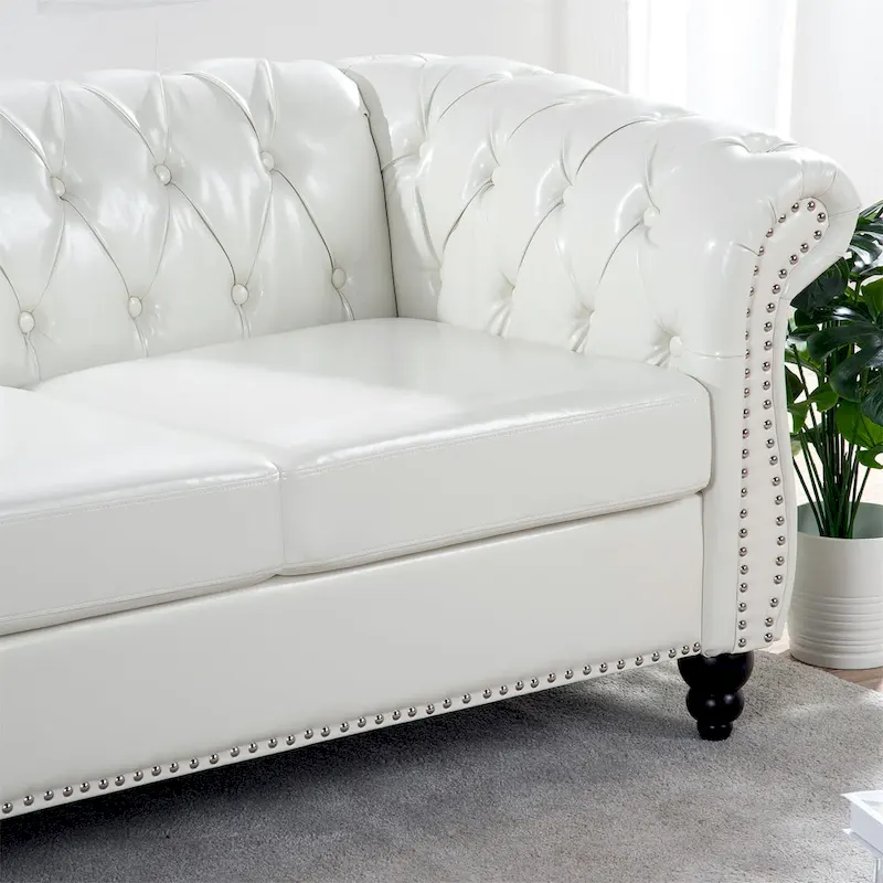 84 Chesterfield Rolled Arm 3 Seater Sofa