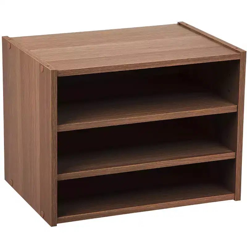 Modular Wood Stacking Storage Box with Shelf