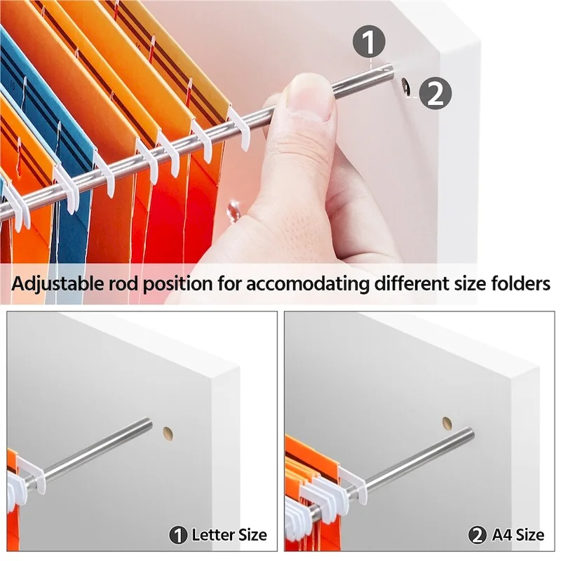 Rolling File Cabinet on with 3 Drawers and 2 Shelves