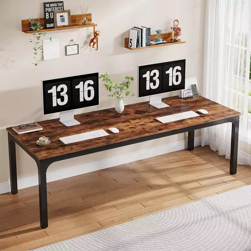 78. 7" Extra Long Computer Desk for Home Office Brown/Black
