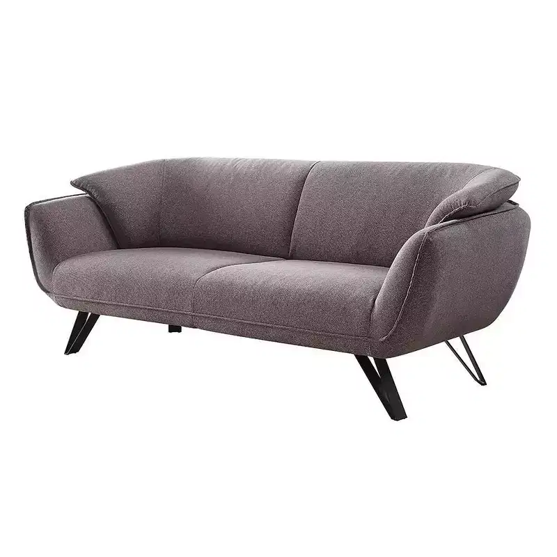 78" Dalya Sofa Gray Linen - Acme Furniture: Velvet Upholstery, Includes 2 Accent Pillows