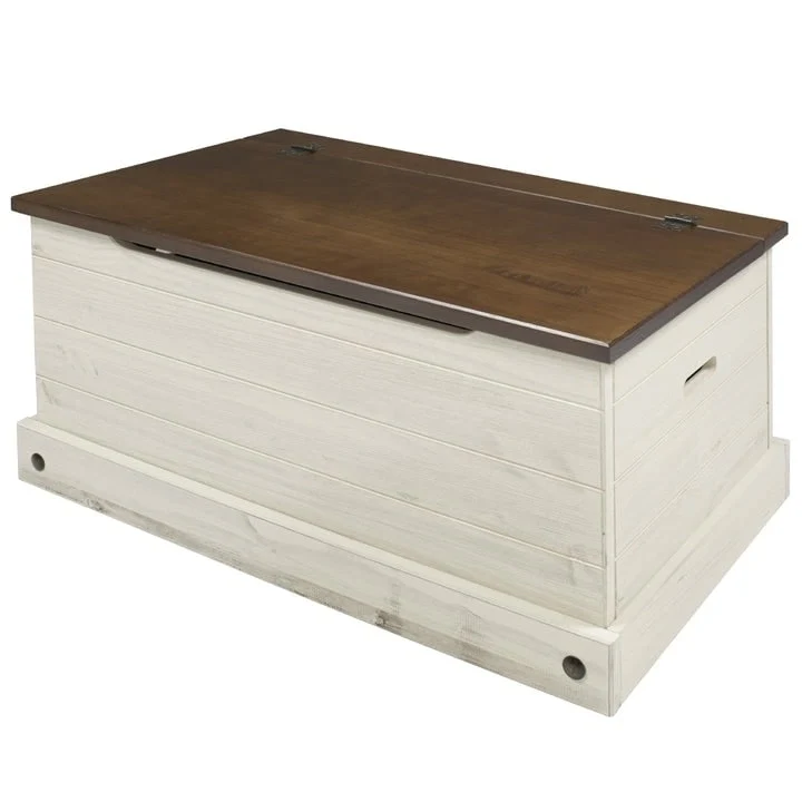 Wood Storage Trunk Ottoman