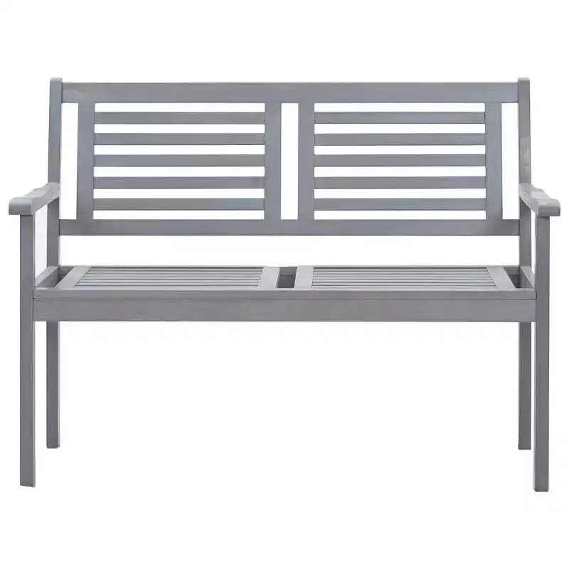 vidaXL Bench Grey Solid eucalyptus wood Medium Durable Garden Bench