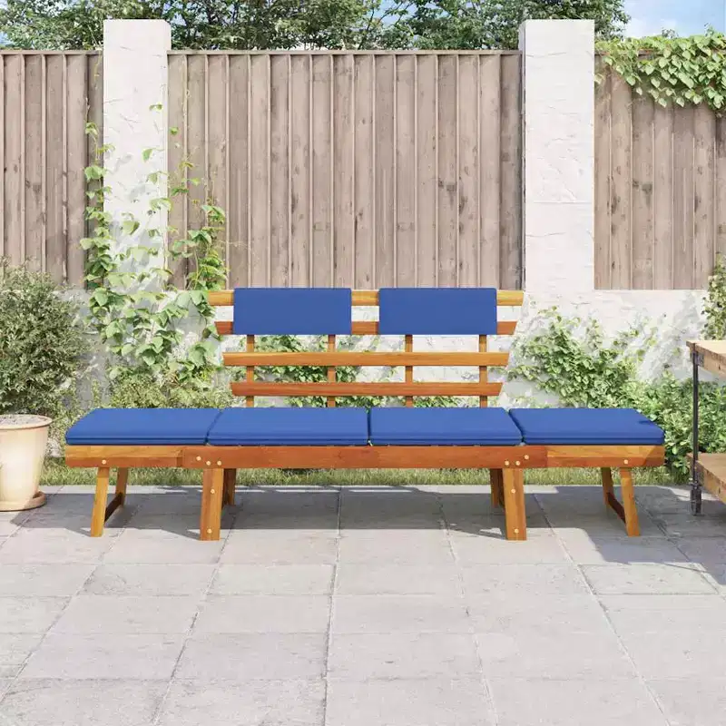 Garden Bench Blue Solid acacia wood 75 in