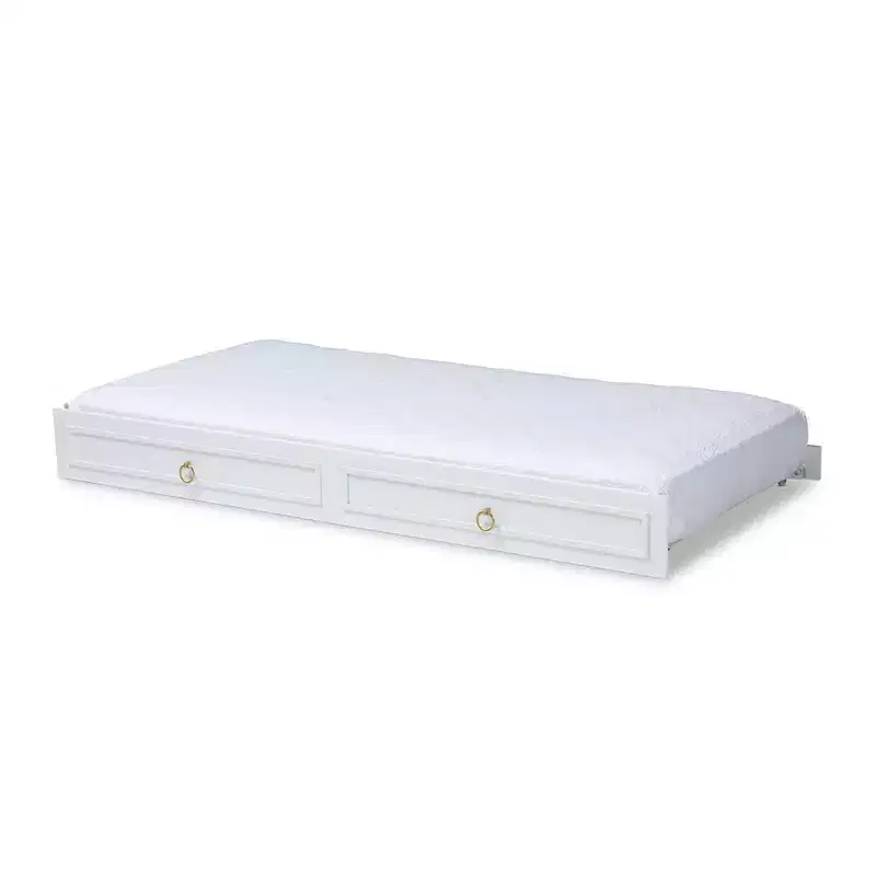 Twin Mariana White Finished Wood Trundle White -