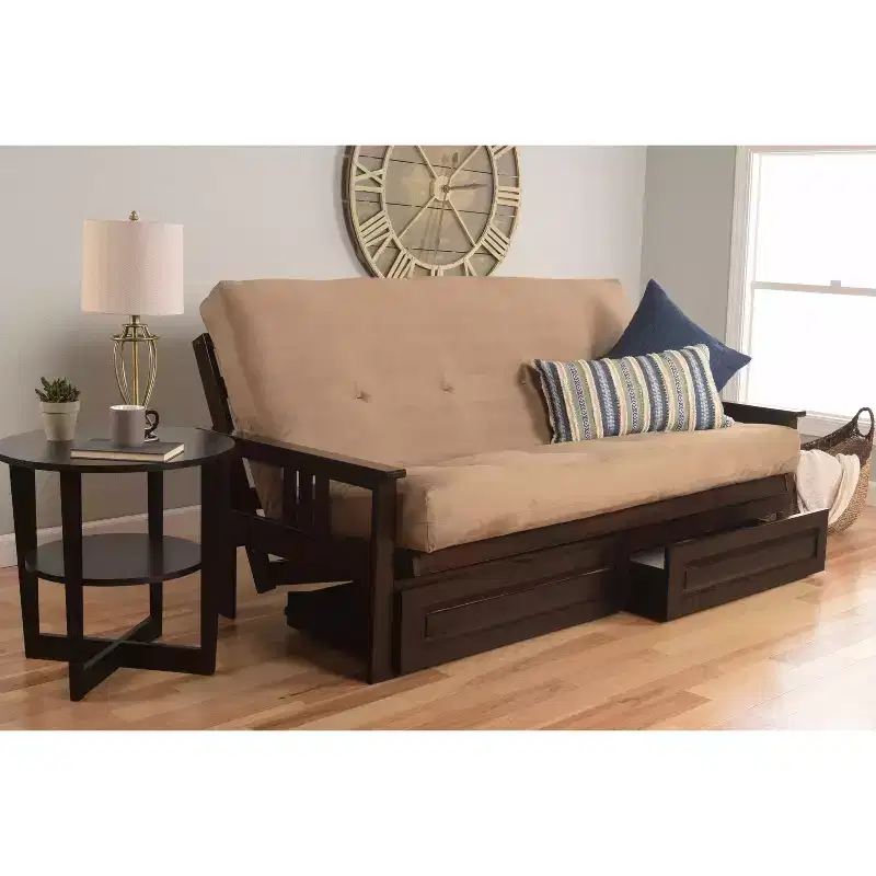 Full Chicago Frame and Coil Mattress with Storage Drawers - Dual Comfort