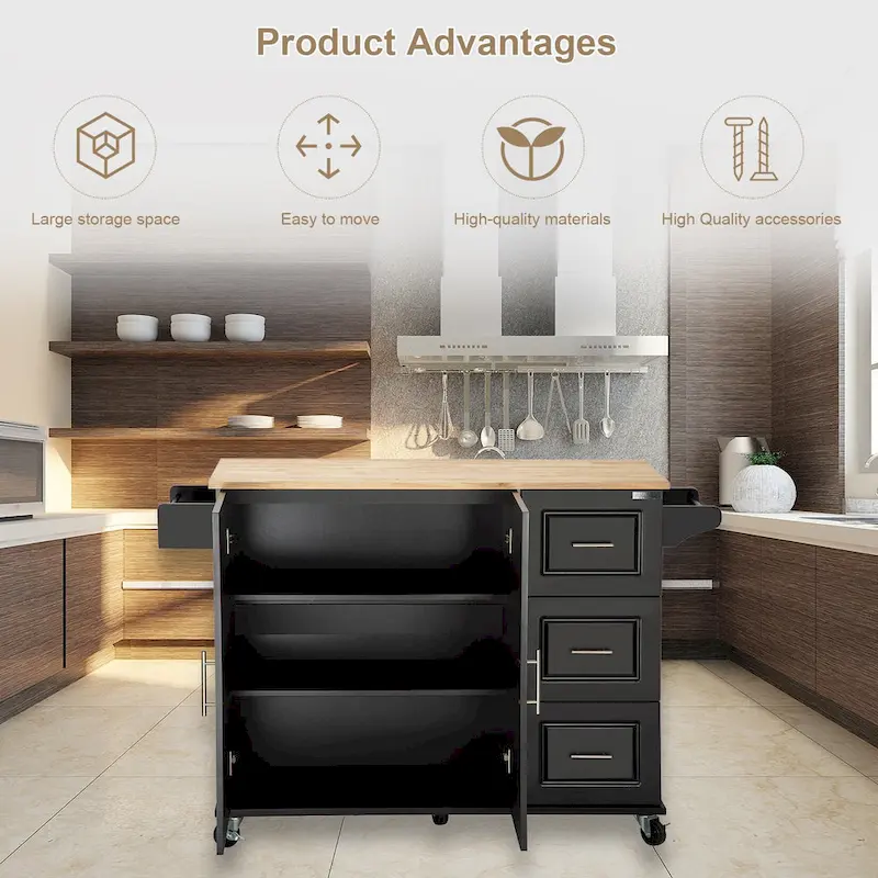 Kitchen Island & Kitchen Cart(no include stool)