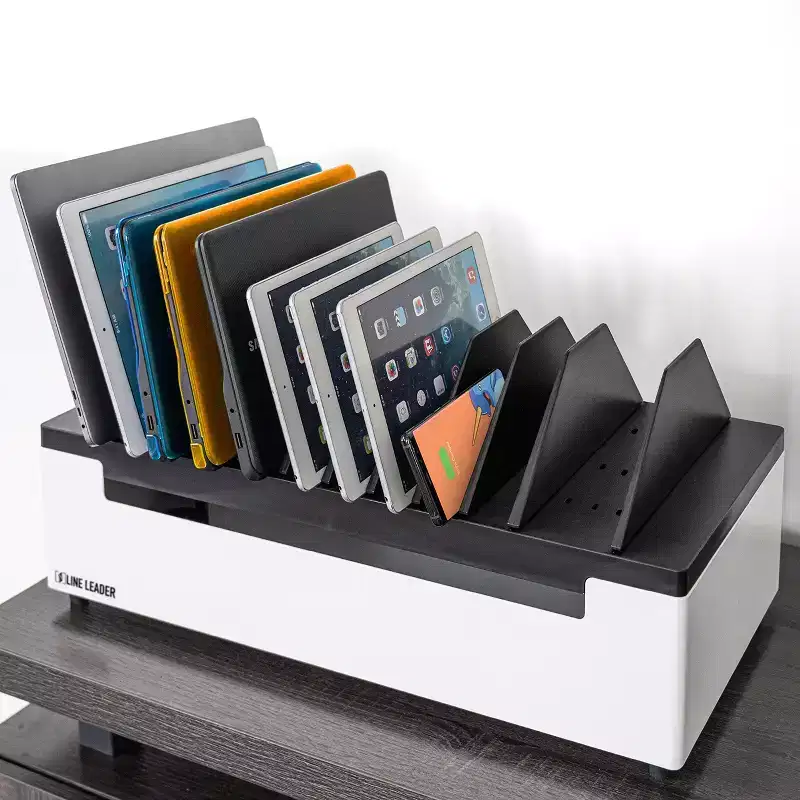 Stand Steady Line Leader Desktop Open Charging Station Holds Up to 12 Devices - White