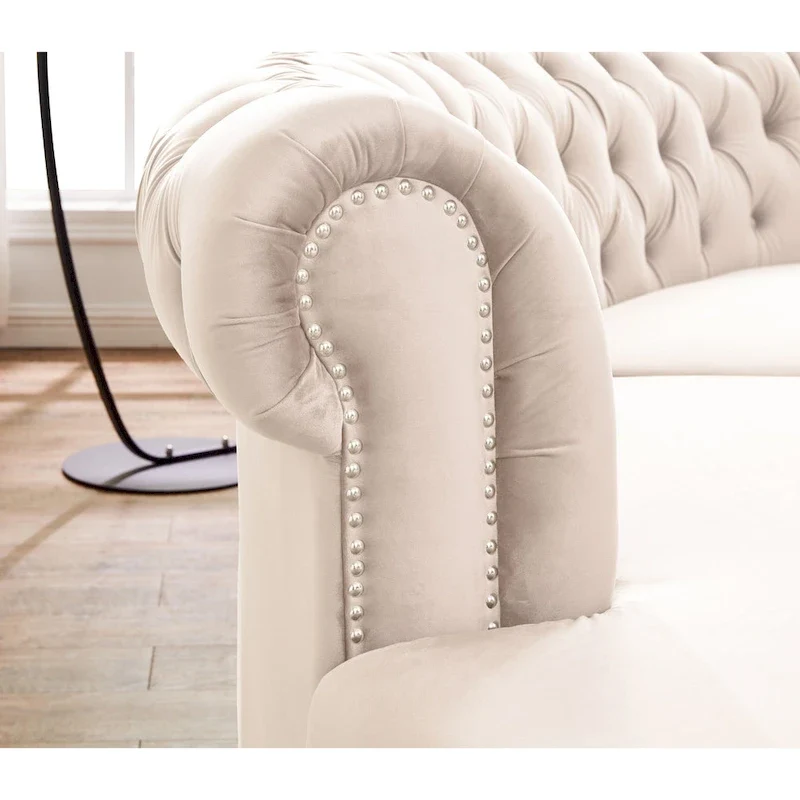 138.6 Velvet curved sofa Symmetrical Modular Sectional