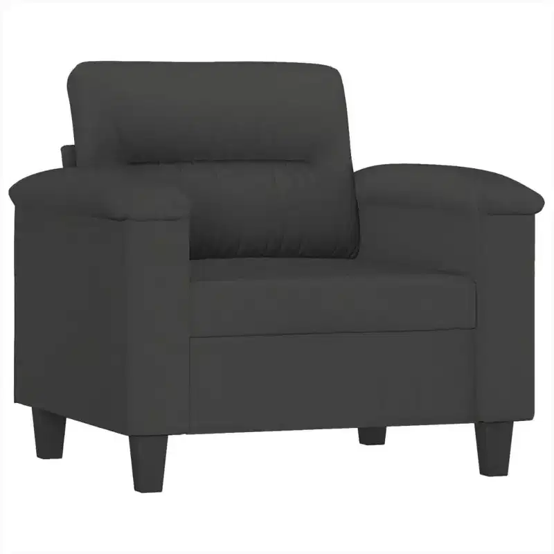 vidaXL Sofa Chair Light Gray Microfiber fabric, metal, plywood Compact