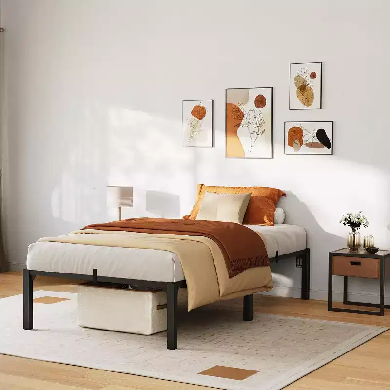 Metal Bed Frame, Heavy Duty Metal Platform Bed Frame with Reinforced Slats Support, 800 Lbs Load Capacity, Noise Free