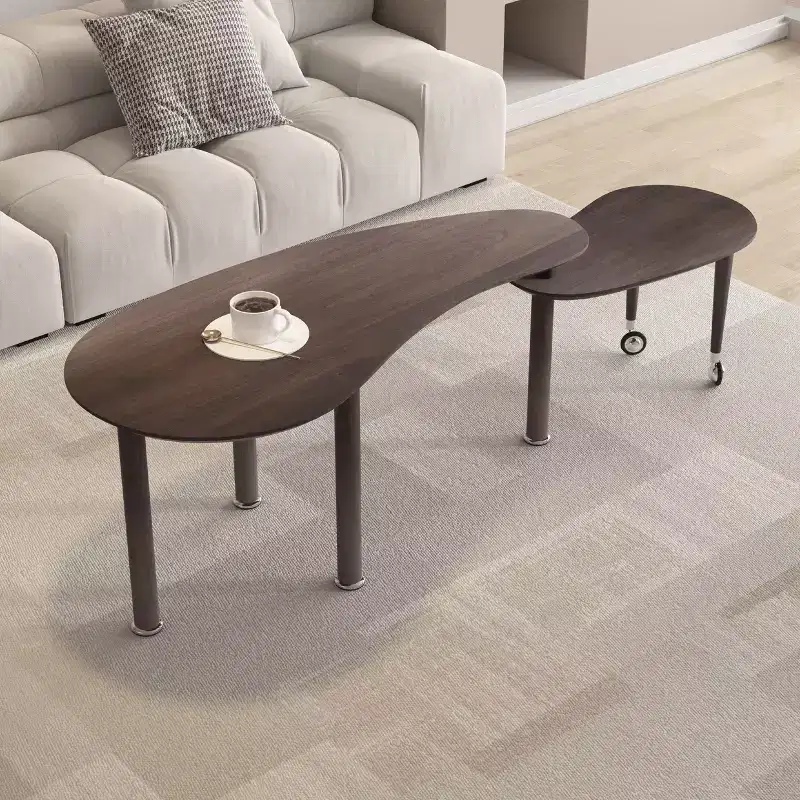 Ora Maison Modern Coffee Table  Cocktail Table with Solid Wood Legs & Sliding Extension for Living Room