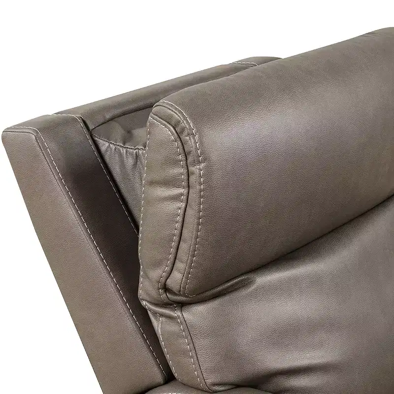 Leatherette Powered Recliner Lift Chair with Zone Heating and Adjustable Headrest, Gray