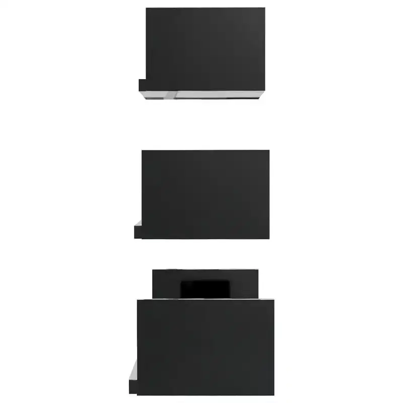 Shelf Black Engineered wood Large Wall-mounted