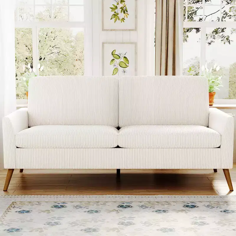 68 Loveseat Sofa, Comfy Corduroy Couches for Living Room, Mid Century Modern Love Seat Sofa, Tool-Free Setup Small Couches for Bedroom Office