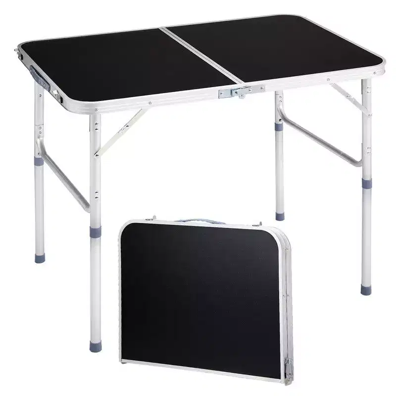 Karl Home 3Ft. Black Rectangular Patio Folding Table Aluminum