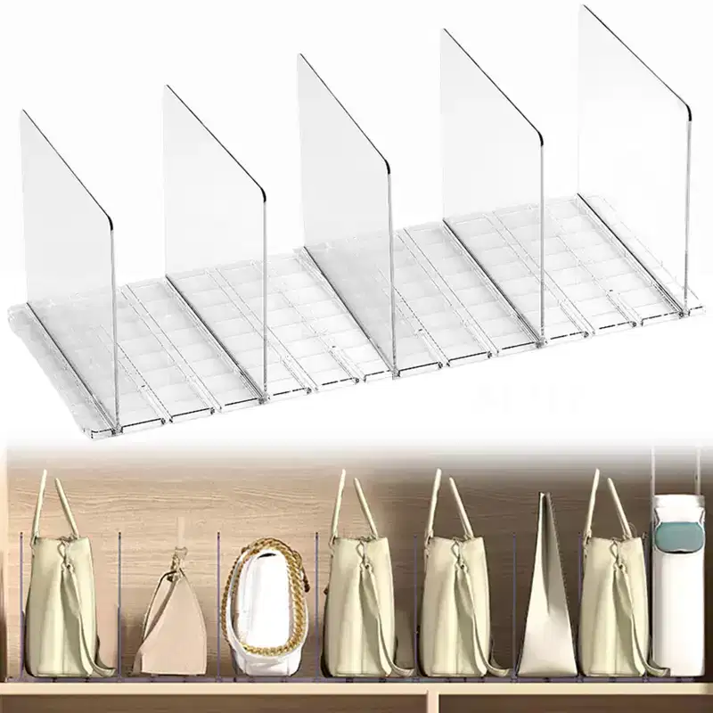 Acrylic Closet Shelf Dividers for Closets, Tall Shelf Divider for Closet Organization Wood Shelves Separators