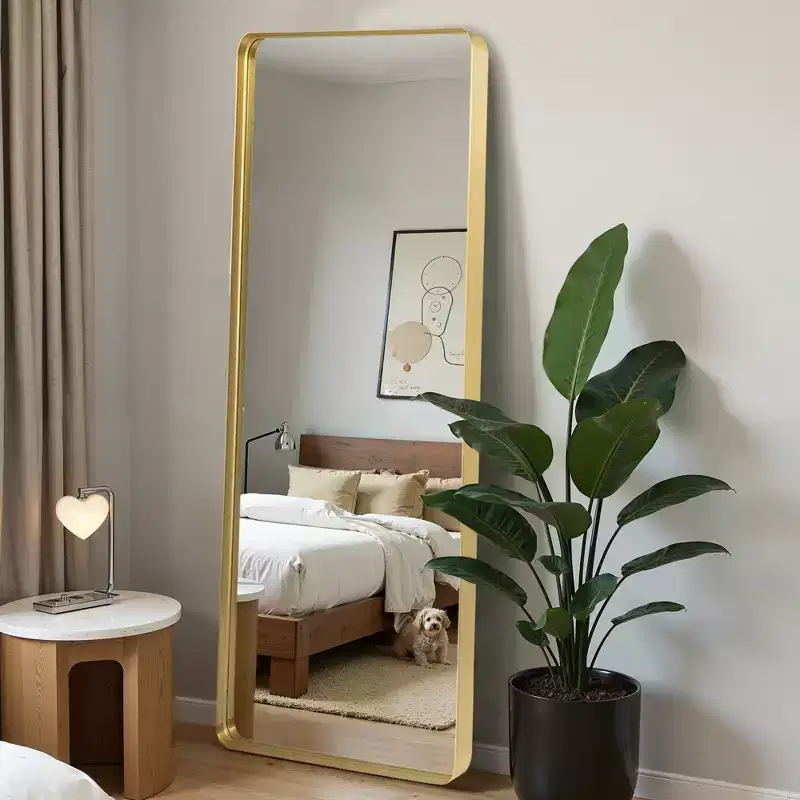 MAYEERTY Full Body Rectangle Corner Mirror for Living Room Bedroom