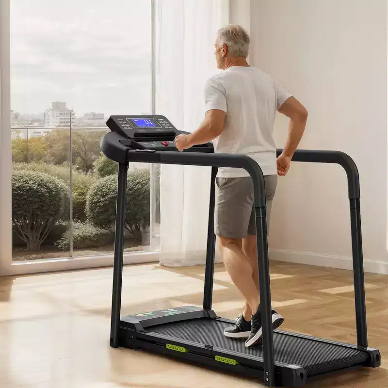 Whisen Walking Pad Treadmill for Senior, Foldable Exercise Machine with Stable and Safe Structural Design- Black