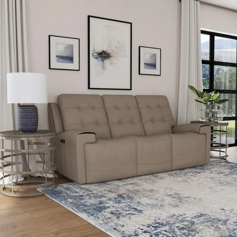 Top Grain Leather Power Reclining Sofa with Power Headrests and Zero Gravity
